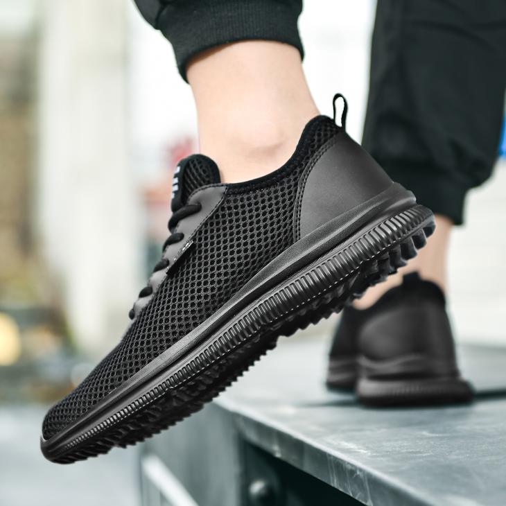 Mens Black Casual Lace Up Trainer  |  Trainers Mens Shoes Black