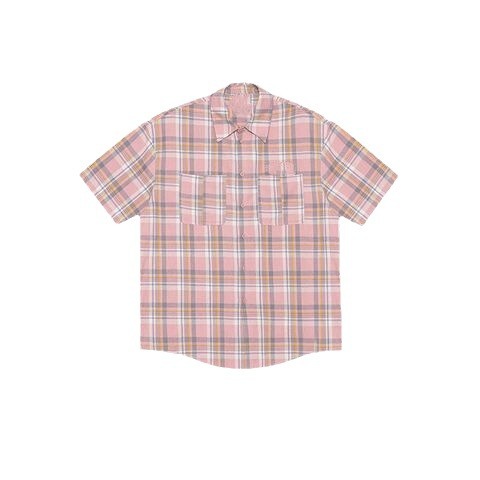 Mens Coral Checked Short Sleeve Shirt  |  Shirts Mens Clothing Mens