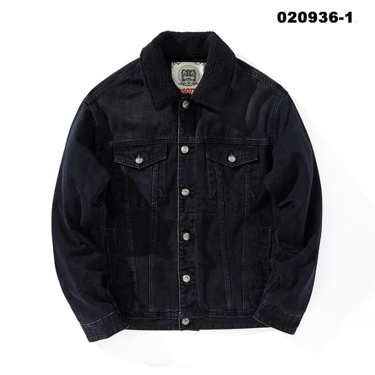 Mens Faded Denim Jacket  |  Denim Denim Black