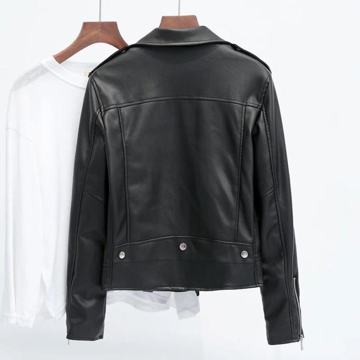 Mens Lambskin Leather Jacket With 4 Pockets  |  Outerwear Mens Clothing Black