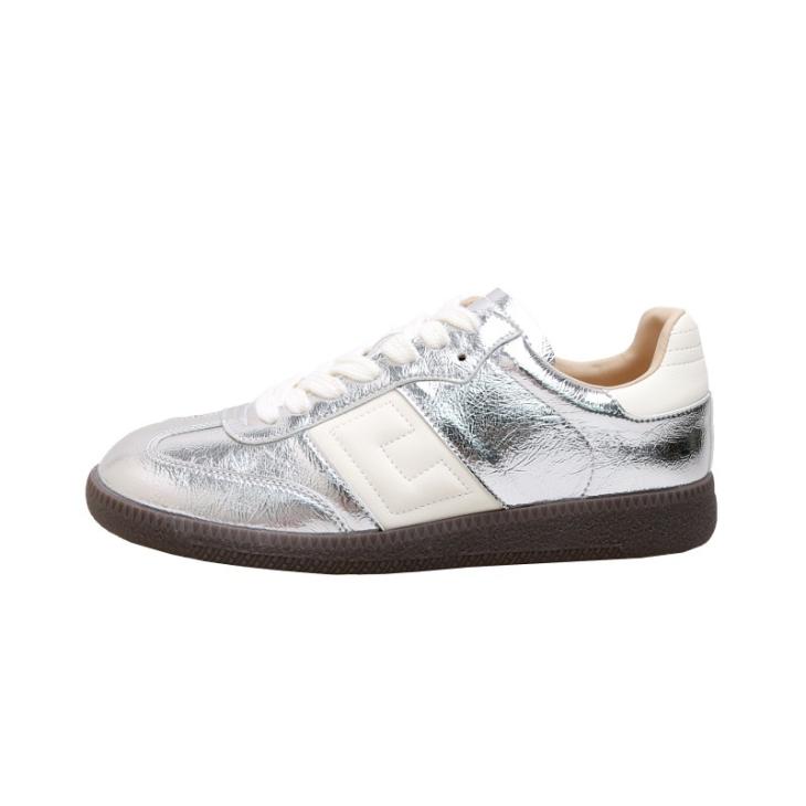 Mens Swan Silver Leather Sneakers  |  Sneakers Mens Shoes Mens