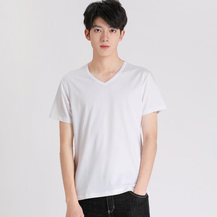 Mens White V-Neck T-Shirt  |  Sportswear Loungewear Loungewear