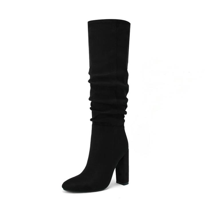 Womens Black Block Heel Knee High Boots  |  Boots Boots Black