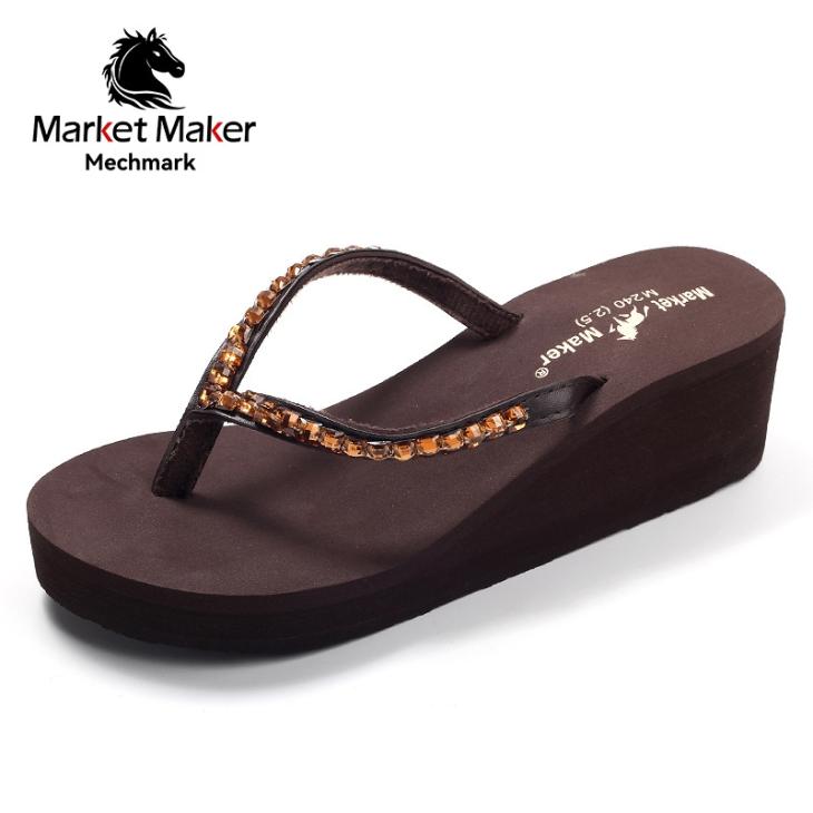 Womens Black Jewel Flip Flops  |  Sandals Sandals Black