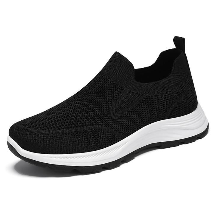 Womens Black Woven Slip On Trainers  |  Shoes Shoes Black