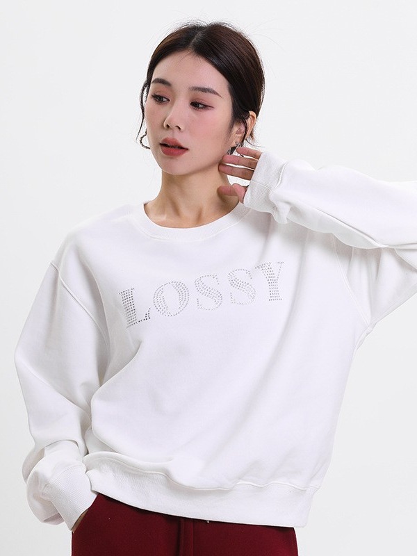 Womens Cream Sequin Slogan Sweatshirt  |  Sweatshirts Jumpers & Cardigans Cream