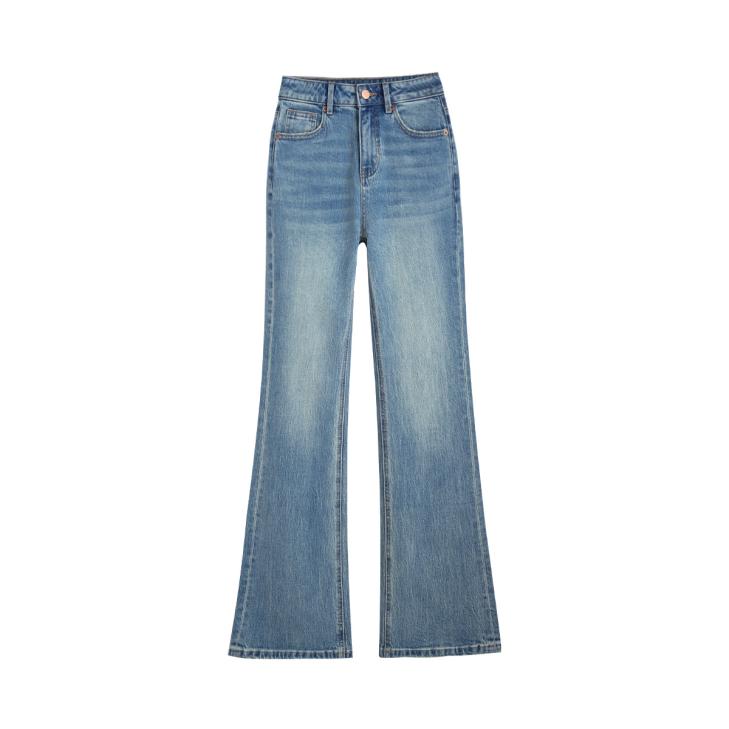 Womens Flared Denim Jeans  |  Denim Denim Blue