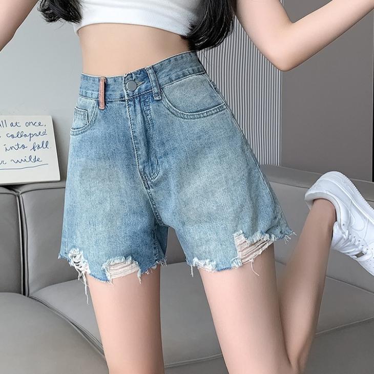 Womens Light Blue Denim Shorts  |  Denim Denim Blue