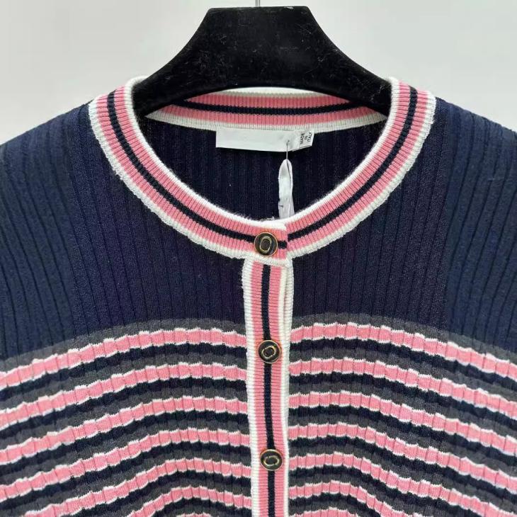 Womens Lulu Stripe Crew Cardi  |  Knitwear Knitwear Knitwear