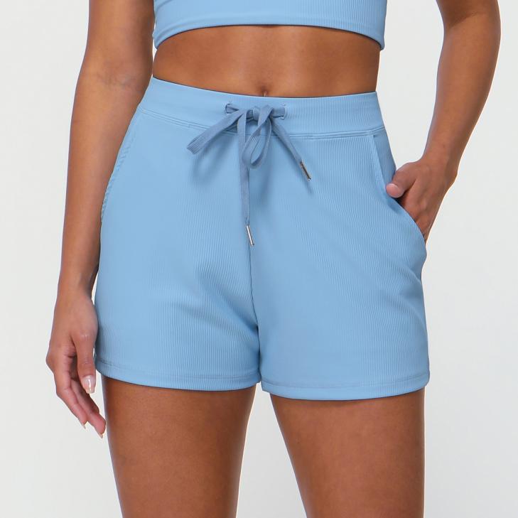 Womens Mid Blue Longline Casual Shorts  |  Shorts Shorts Blue