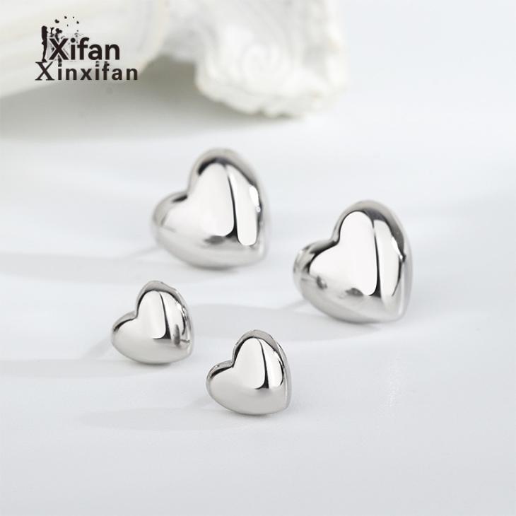 Womens Silver Heart Stud Earrings  |  Jewellery Jewellery Jewellery