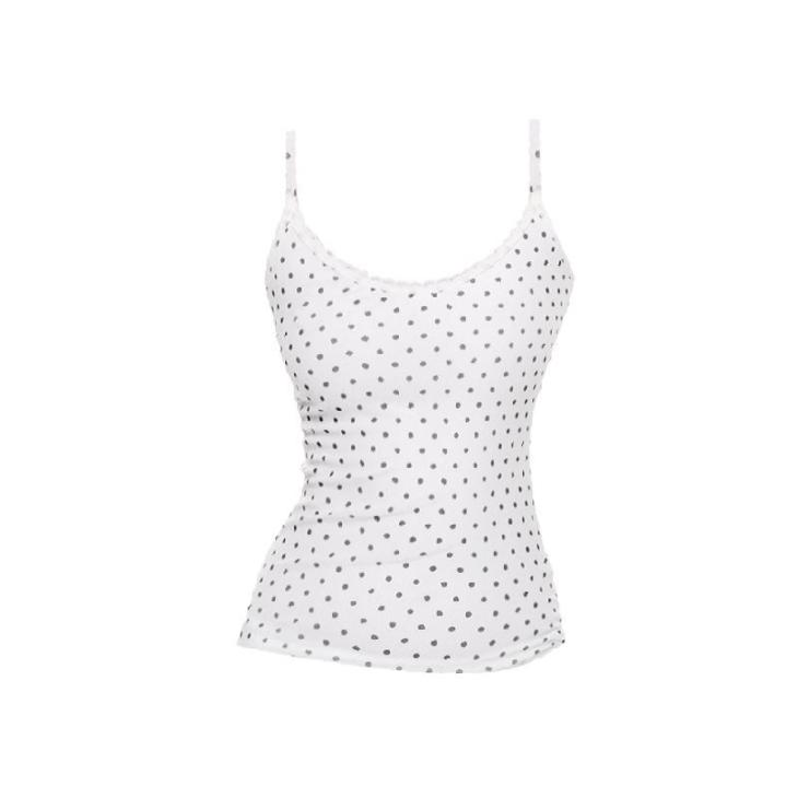 Womens White Spot Print Cami Vest  |  Tops & T-Shirts Tops & T-Shirts Tops & T-Shirts